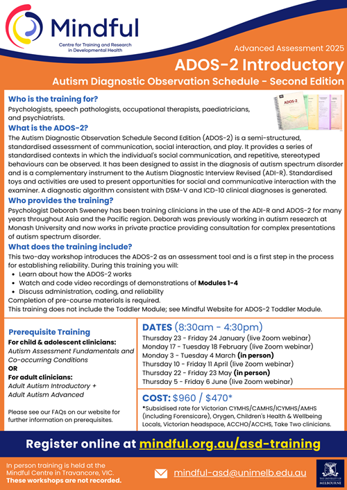 Mindful Autism Diagnostic Observation Schedule (ADOS2) Introductory