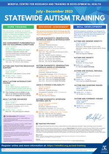Click to download a copy of the latest training calendar